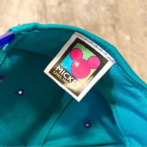 DISNEY Mickey Mouse Cartoon Retro Vintage 90s SnapBack Hat Teal Blue Purple Mens - Picture 6 of 6